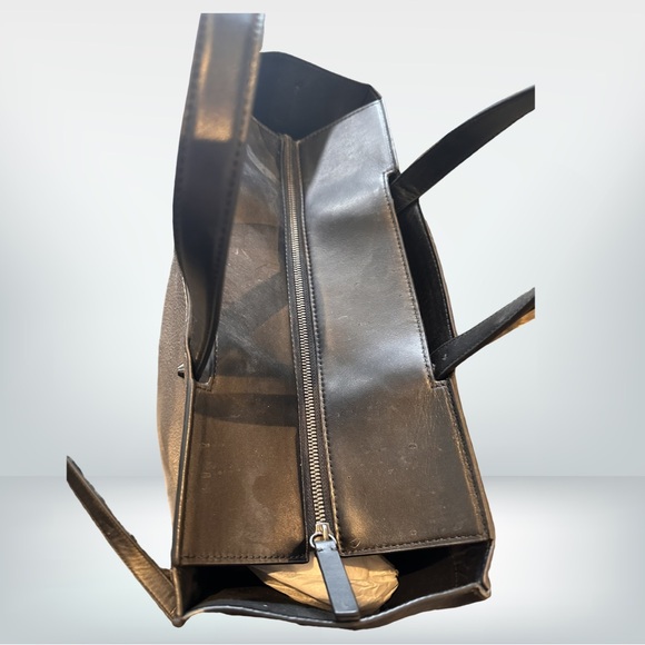 Stuart Weitzman Pewter/Black Leather 2 Way Tote - Picture 5 of 7